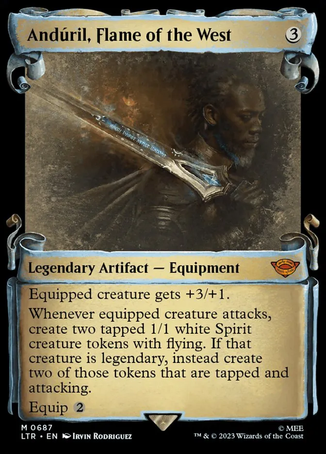 2023 The Lord of the Rings: Tales of Middle-earth Andúril, Flame of the West #687 mythic card image
