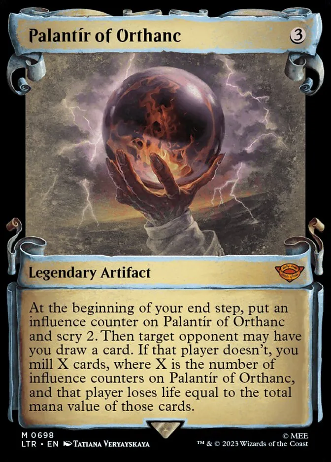 2023 The Lord of the Rings: Tales of Middle-earth Palantír of Orthanc #698 mythic card image