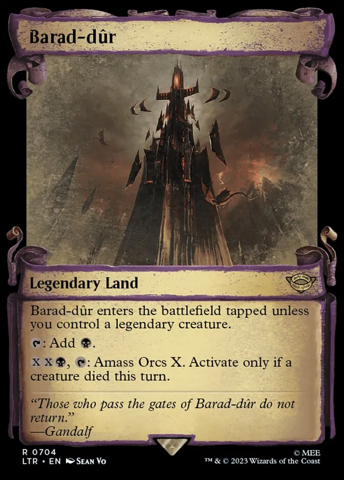 2023 The Lord of the Rings: Tales of Middle-earth Barad-dûr #704 rare card image