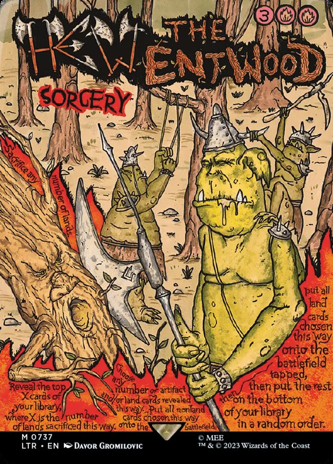 2023 The Lord of the Rings: Tales of Middle-earth Hew the Entwood #737 mythic card image