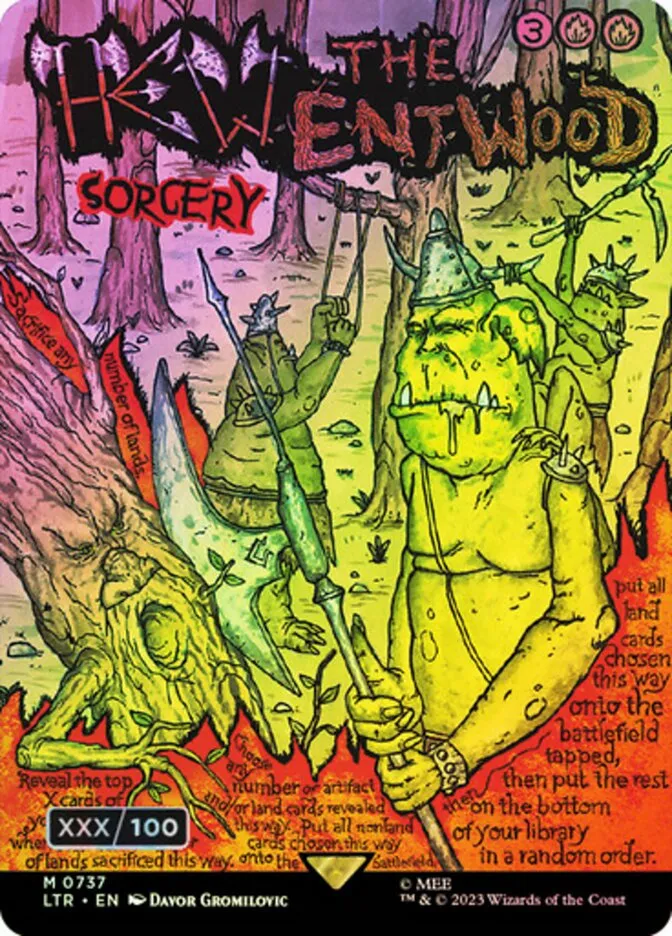 2023 The Lord of the Rings: Tales of Middle-earth Hew the Entwood #737z mythic card image