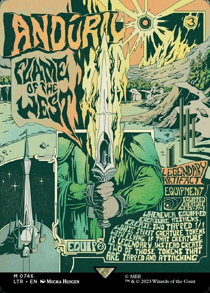 2023 The Lord of the Rings: Tales of Middle-earth Andúril, Flame of the West #746 mythic card image