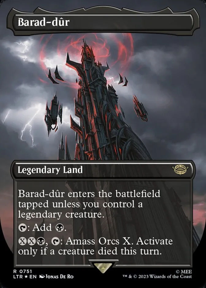 2023 The Lord of the Rings: Tales of Middle-earth Barad-dûr #751 rare card image