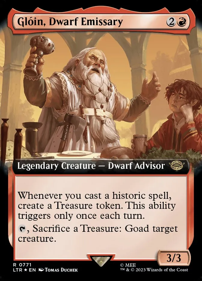 2023 The Lord of the Rings: Tales of Middle-earth Glóin, Dwarf Emissary #771 rare card image