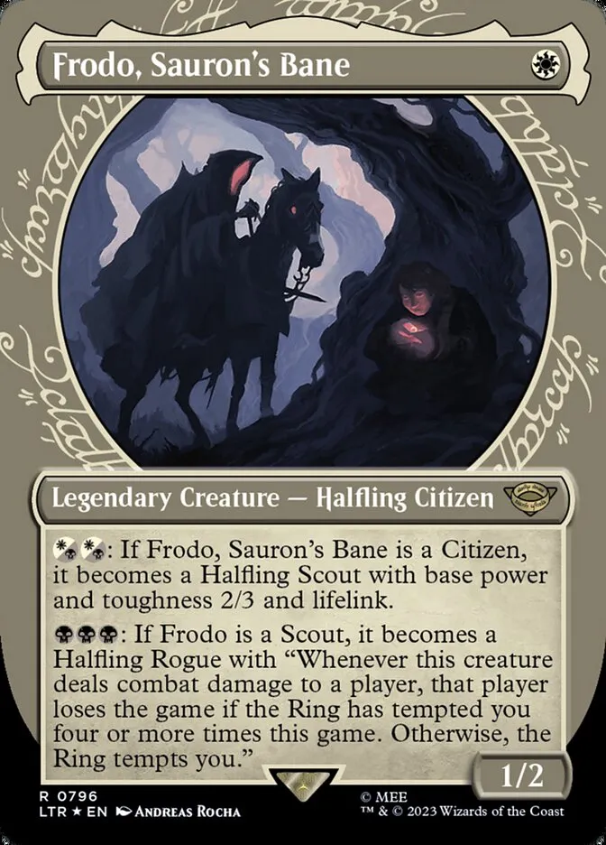 2023 The Lord of the Rings: Tales of Middle-earth Frodo, Sauron's Bane #796 rare card image