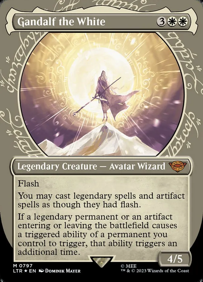 2023 The Lord of the Rings: Tales of Middle-earth Gandalf the White #797 mythic card image