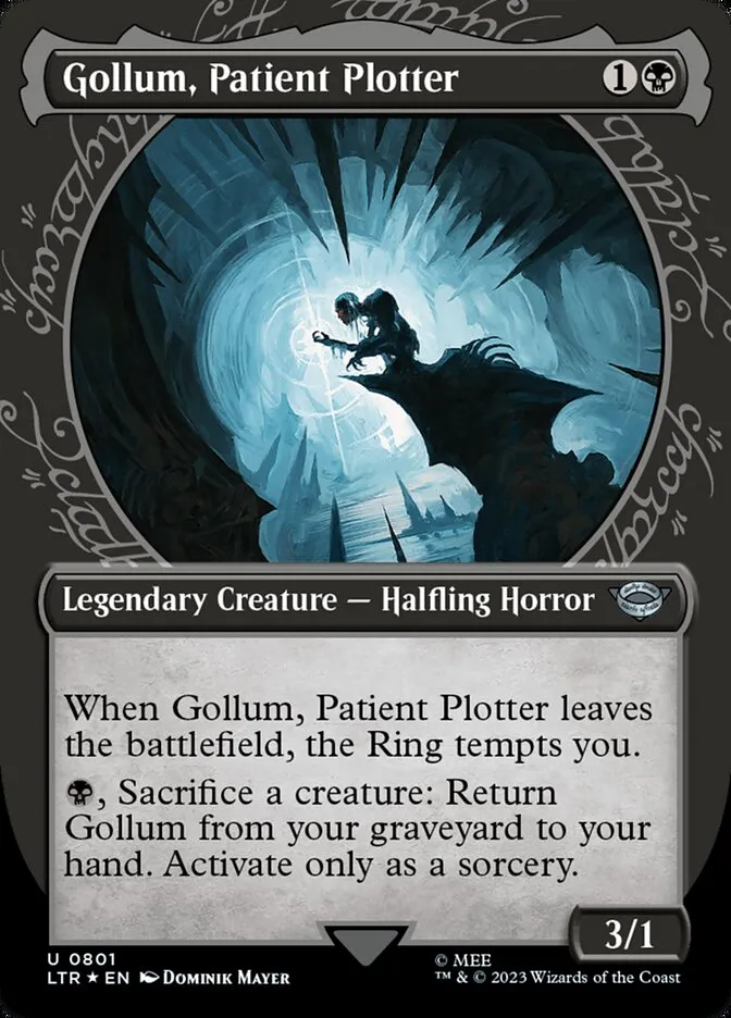 2023 The Lord of the Rings: Tales of Middle-earth Gollum, Patient Plotter #801 uncommon card image
