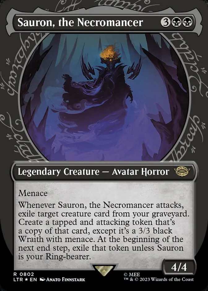 2023 The Lord of the Rings: Tales of Middle-earth Sauron, the Necromancer #802 rare card image