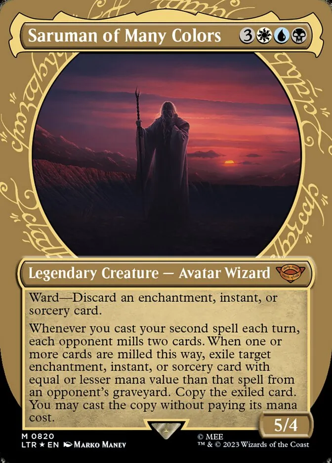 2023 The Lord of the Rings: Tales of Middle-earth Saruman of Many Colors #820 mythic card image