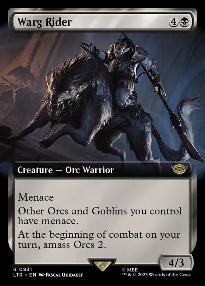 2023 The Lord of the Rings: Tales of Middle-earth Warg Rider #831 rare card image