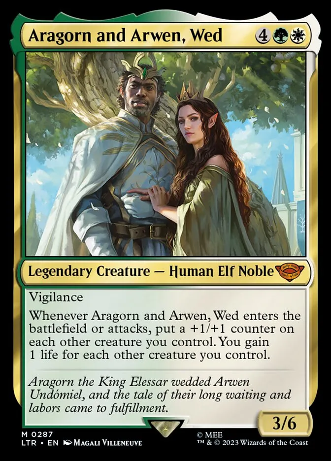 2023 The Lord of the Rings: Tales of Middle-earth Aragorn and Arwen, Wed #287 mythic card image