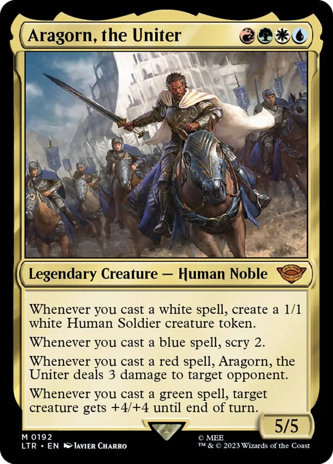 2023 The Lord of the Rings: Tales of Middle-earth Aragorn, the Uniter #192 mythic card image
