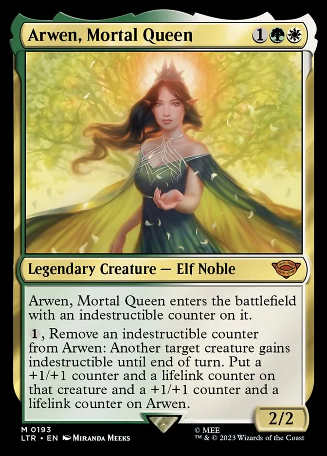 2023 The Lord of the Rings: Tales of Middle-earth Arwen, Mortal Queen #193 mythic card image