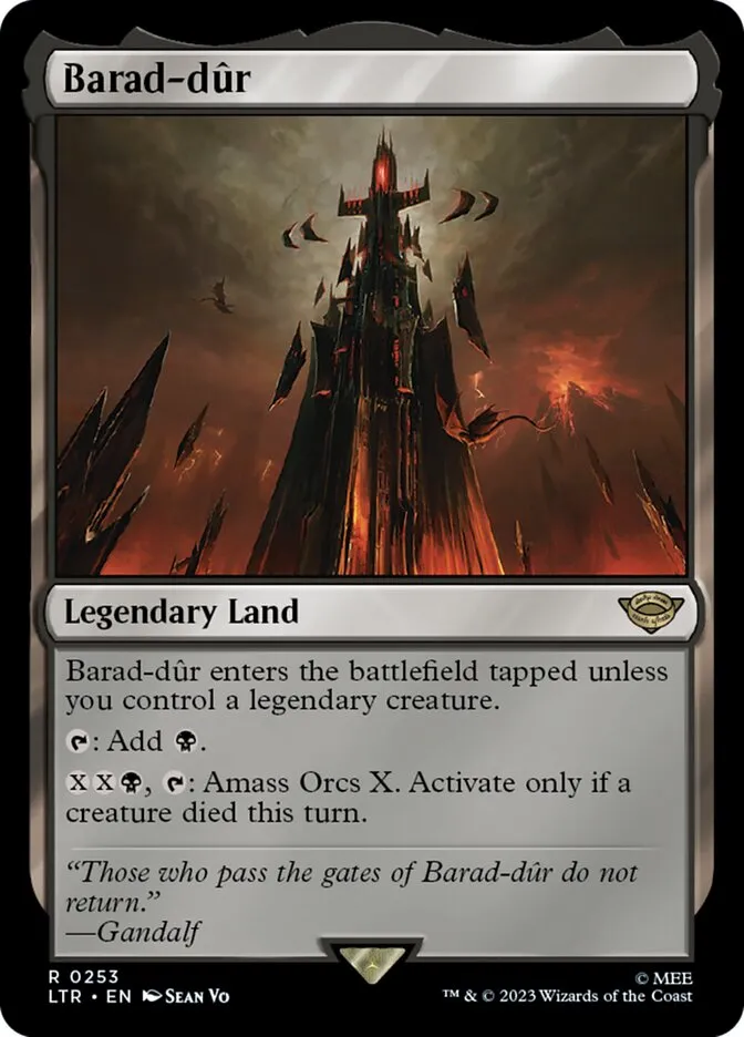 2023 The Lord of the Rings: Tales of Middle-earth Barad-dûr #253 rare card image