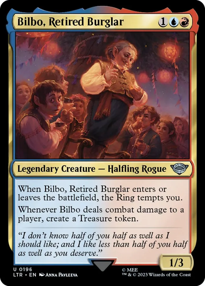 2023 The Lord of the Rings: Tales of Middle-earth Bilbo, Retired Burglar #196 uncommon card image