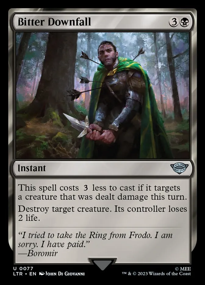 2023 The Lord of the Rings: Tales of Middle-earth Bitter Downfall #77 uncommon card image