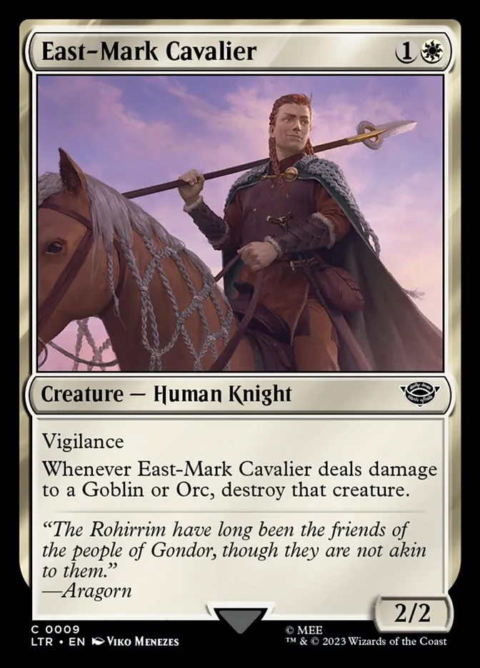 2023 The Lord of the Rings: Tales of Middle-earth East-Mark Cavalier #9 common card image