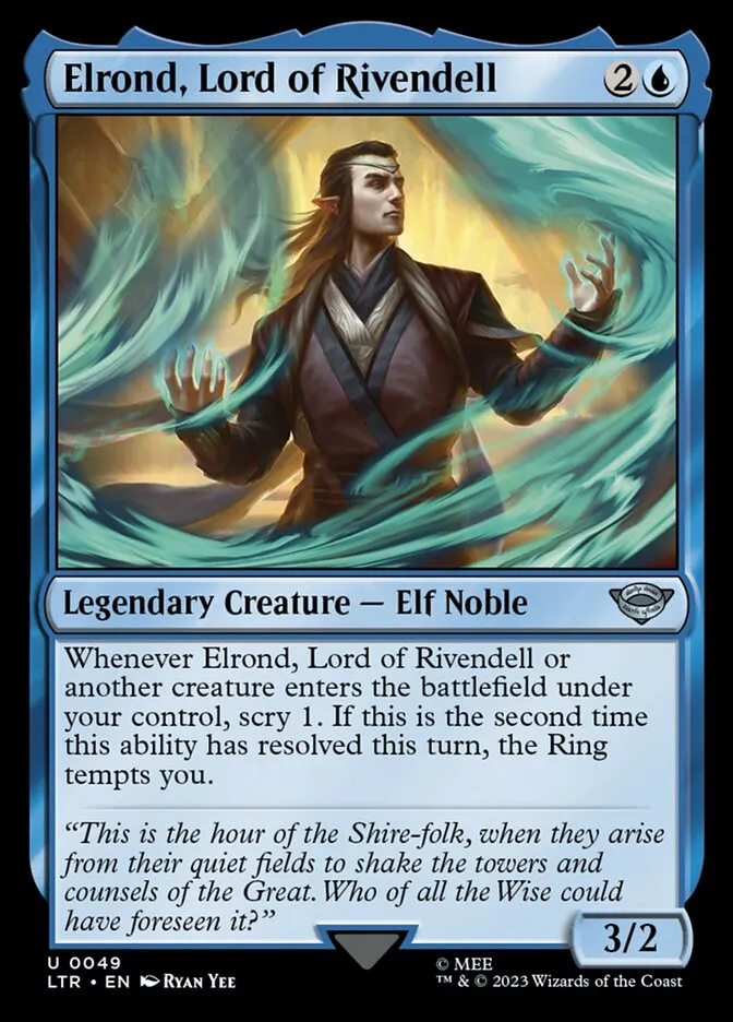 2023 The Lord of the Rings: Tales of Middle-earth Elrond, Lord of Rivendell #49 uncommon card image