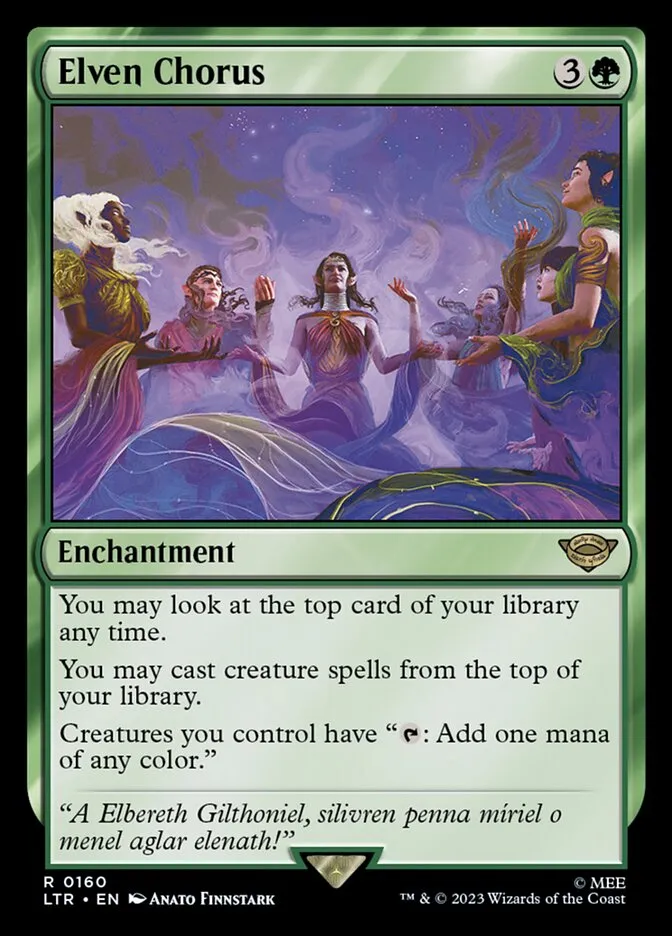 2023 The Lord of the Rings: Tales of Middle-earth Elven Chorus #160 rare card image