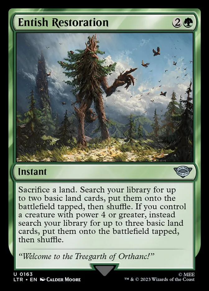 2023 The Lord of the Rings: Tales of Middle-earth Entish Restoration #163 uncommon card image
