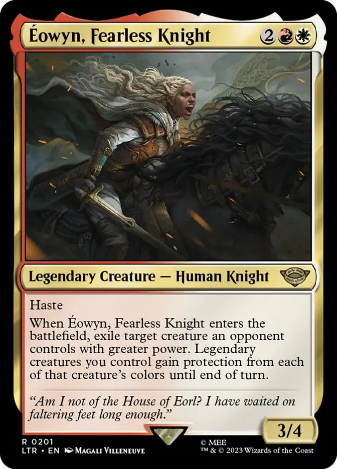 2023 The Lord of the Rings: Tales of Middle-earth Éowyn, Fearless Knight #201 rare card image