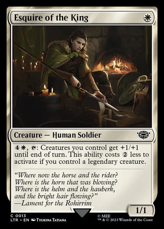 2023 The Lord of the Rings: Tales of Middle-earth Esquire of the King #13 common card image