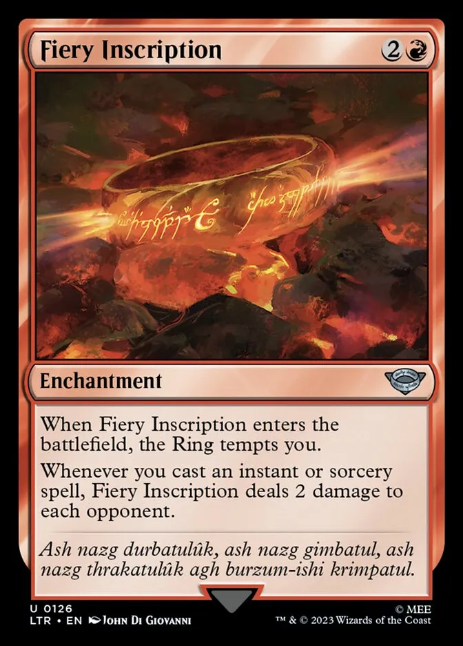 2023 The Lord of the Rings: Tales of Middle-earth Fiery Inscription #126 uncommon card image