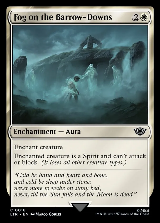 2023 The Lord of the Rings: Tales of Middle-earth Fog on the Barrow-Downs #16 common card image