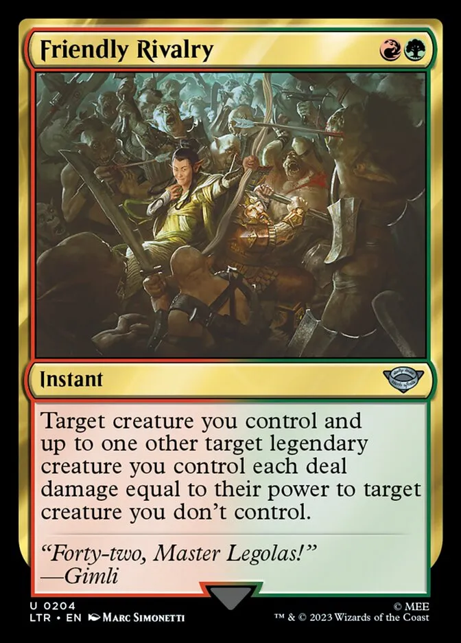 2023 The Lord of the Rings: Tales of Middle-earth Friendly Rivalry #204 uncommon card image