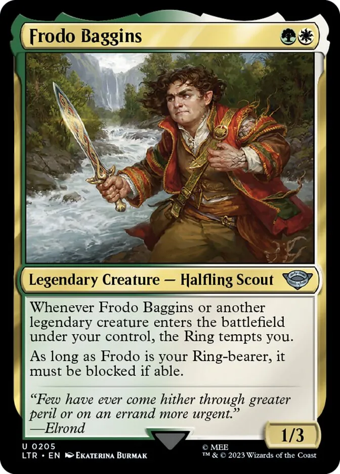 2023 The Lord of the Rings: Tales of Middle-earth Frodo Baggins #205 uncommon card image