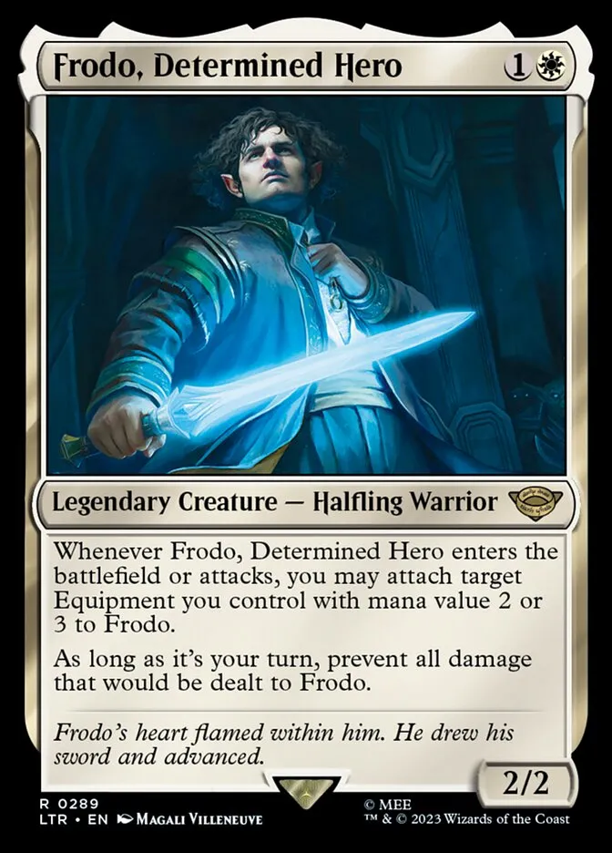 2023 The Lord of the Rings: Tales of Middle-earth Frodo, Determined Hero #289 rare card image