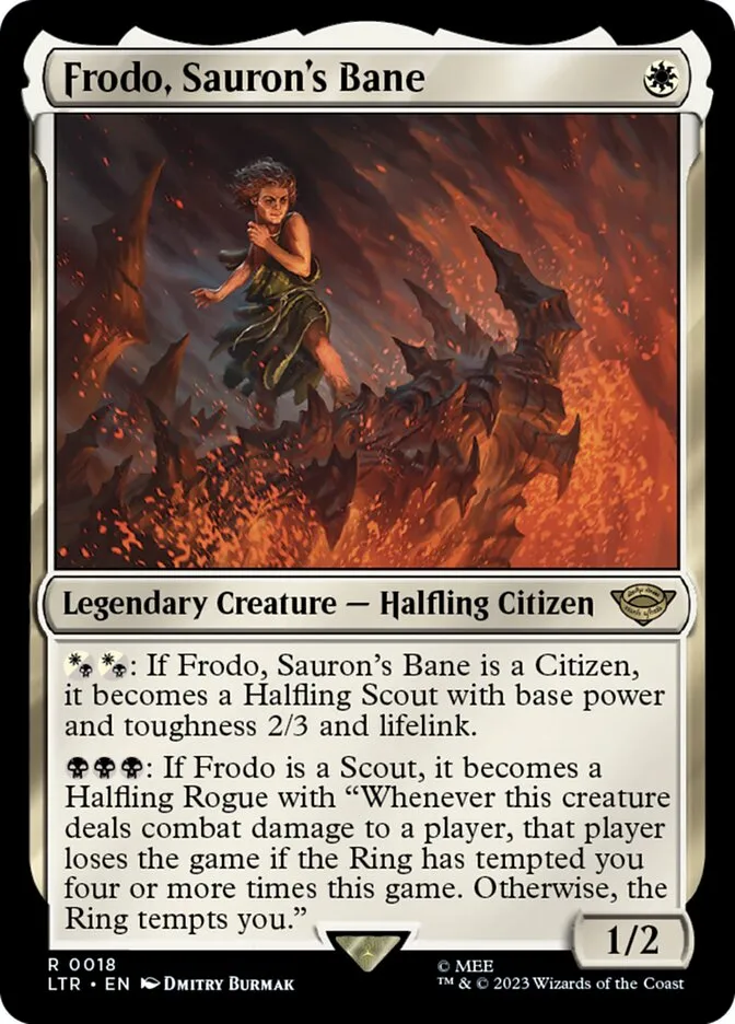 2023 The Lord of the Rings: Tales of Middle-earth Frodo, Sauron's Bane #18 rare card image
