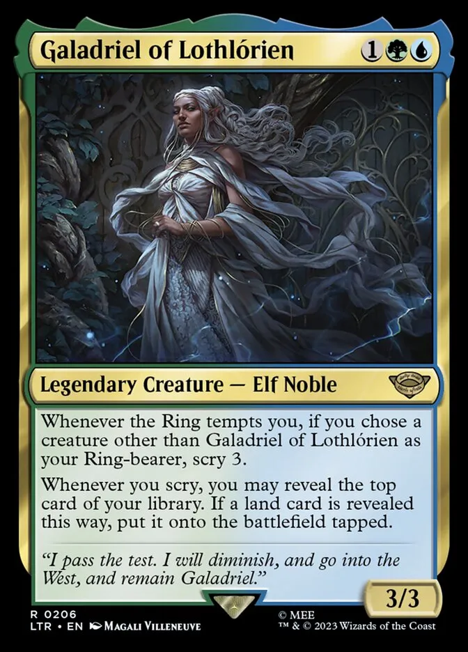 2023 The Lord of the Rings: Tales of Middle-earth Galadriel of Lothlórien #206 rare card image
