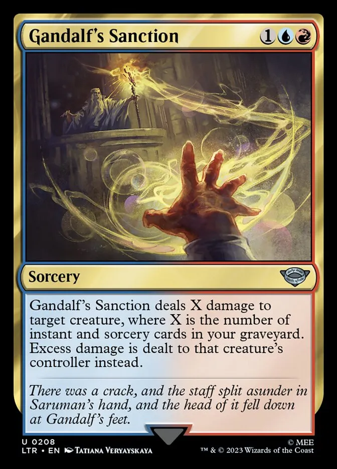 2023 The Lord of the Rings: Tales of Middle-earth Gandalf's Sanction #208 uncommon card image