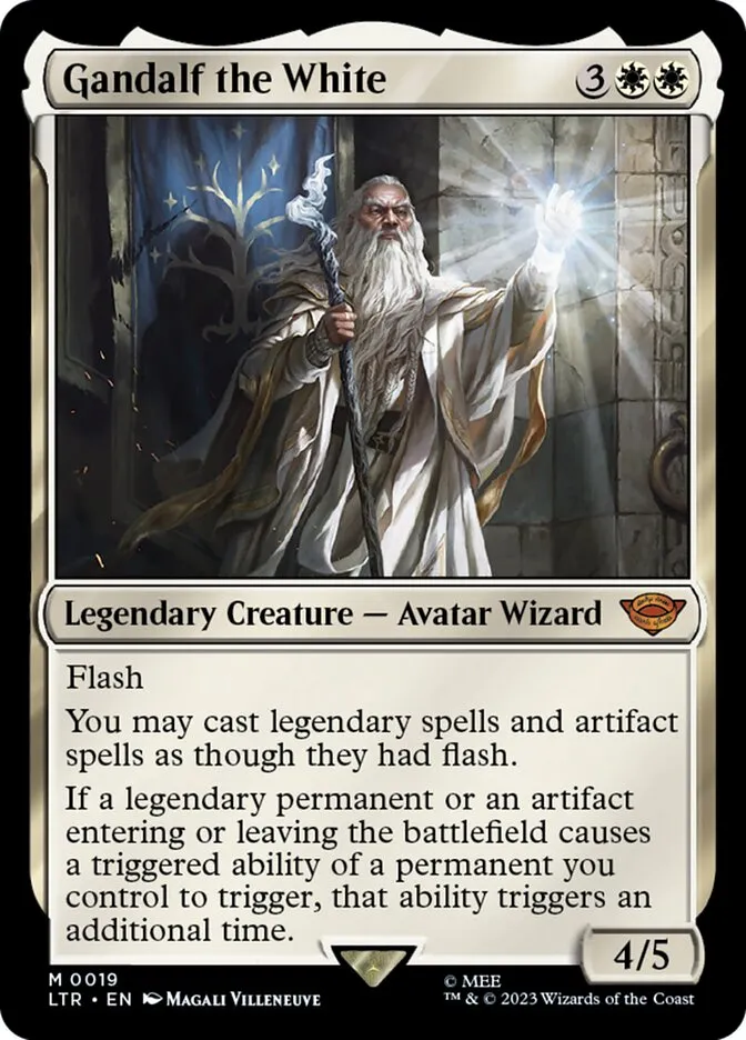 2023 The Lord of the Rings: Tales of Middle-earth Gandalf the White #19 mythic card image