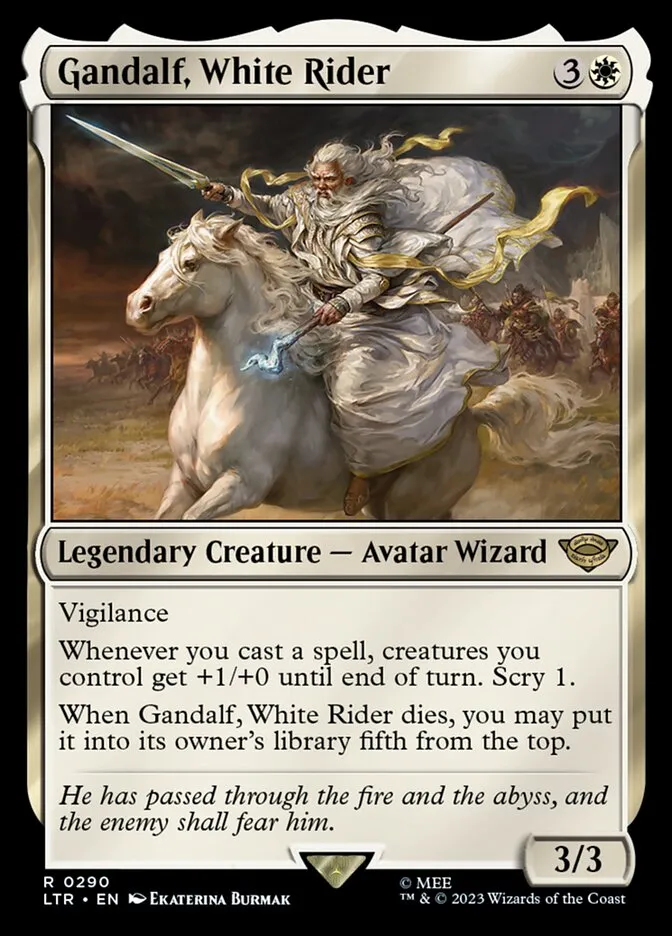 2023 The Lord of the Rings: Tales of Middle-earth Gandalf, White Rider #290 rare card image