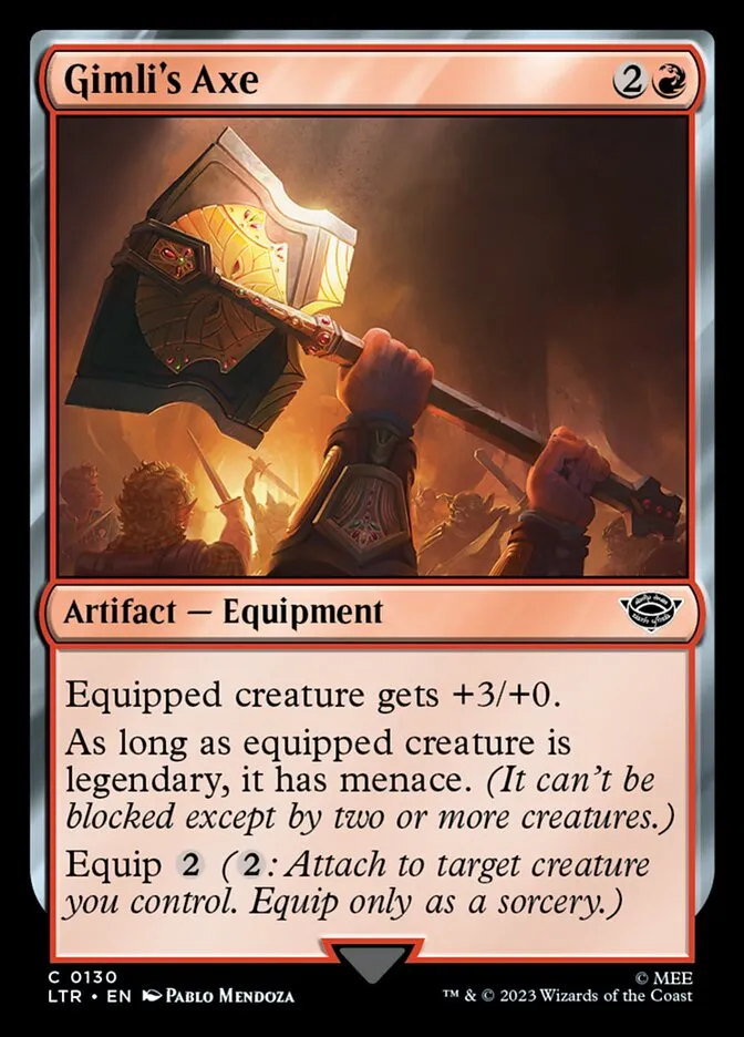 2023 The Lord of the Rings: Tales of Middle-earth Gimli's Axe #130 common card image