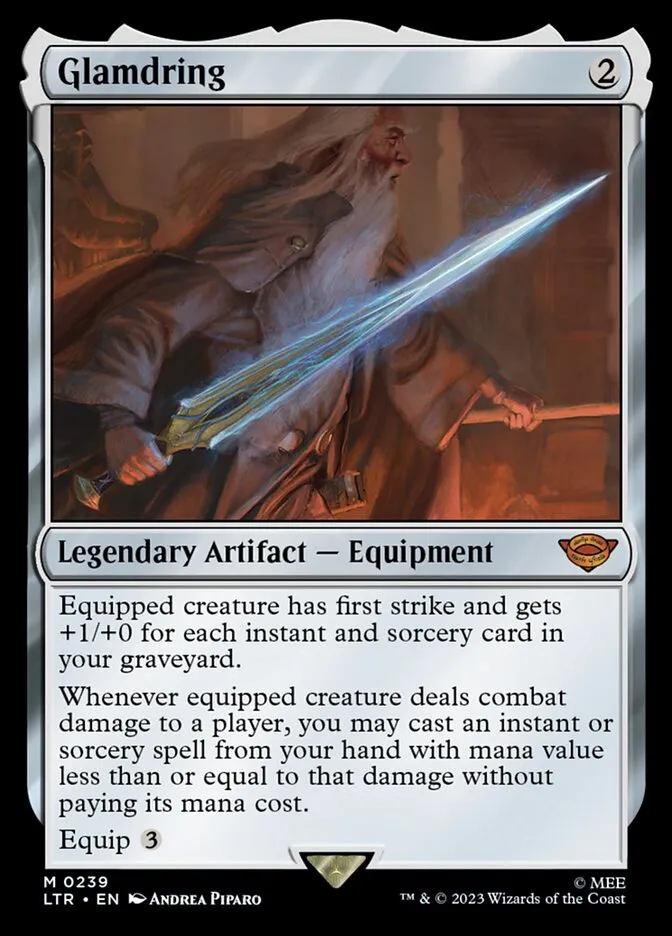 2023 The Lord of the Rings: Tales of Middle-earth Glamdring #239 mythic card image