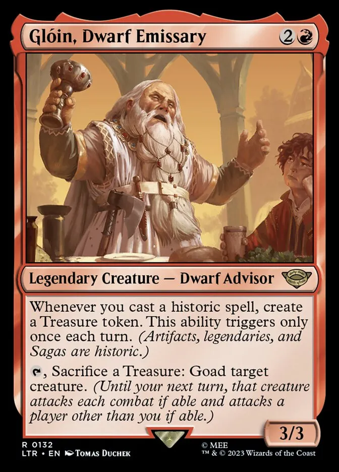 2023 The Lord of the Rings: Tales of Middle-earth Glóin, Dwarf Emissary #132 rare card image