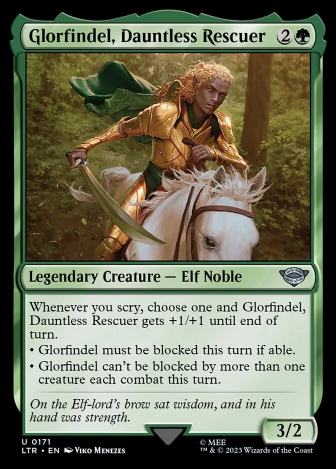 2023 The Lord of the Rings: Tales of Middle-earth Glorfindel, Dauntless Rescuer #171 uncommon card image