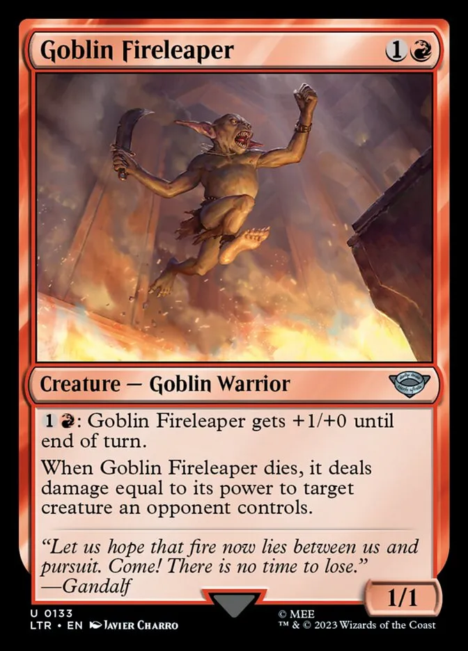 2023 The Lord of the Rings: Tales of Middle-earth Goblin Fireleaper #133 uncommon card image