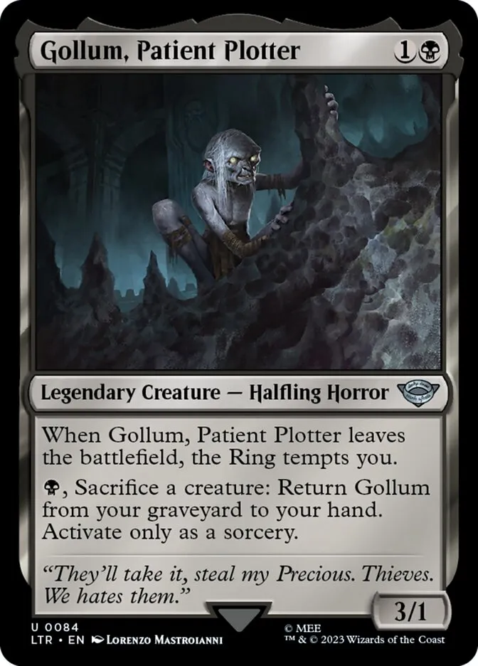 2023 The Lord of the Rings: Tales of Middle-earth Gollum, Patient Plotter #84 uncommon card image