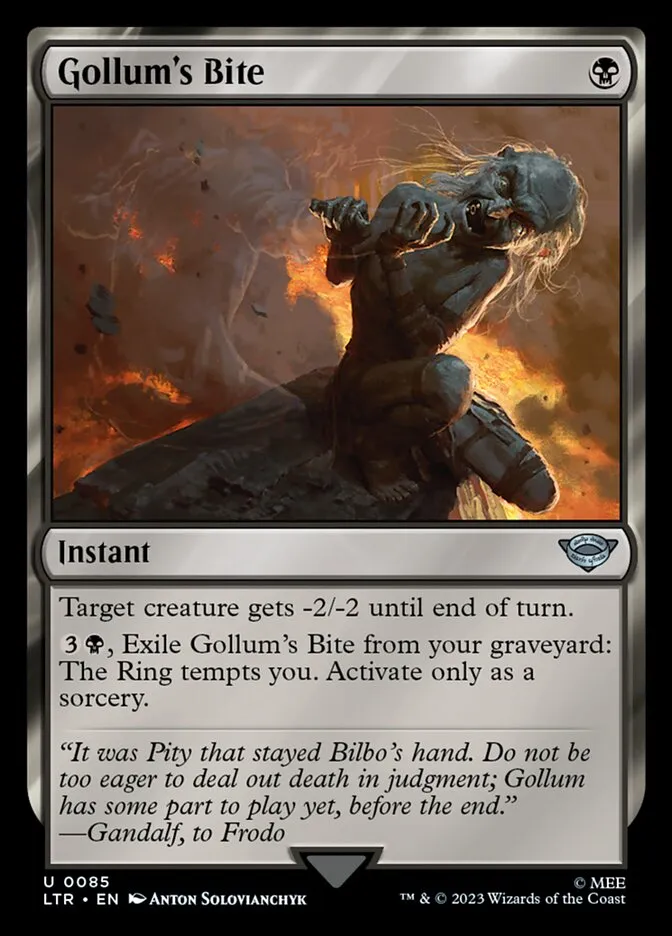 2023 The Lord of the Rings: Tales of Middle-earth Gollum's Bite #85 uncommon card image