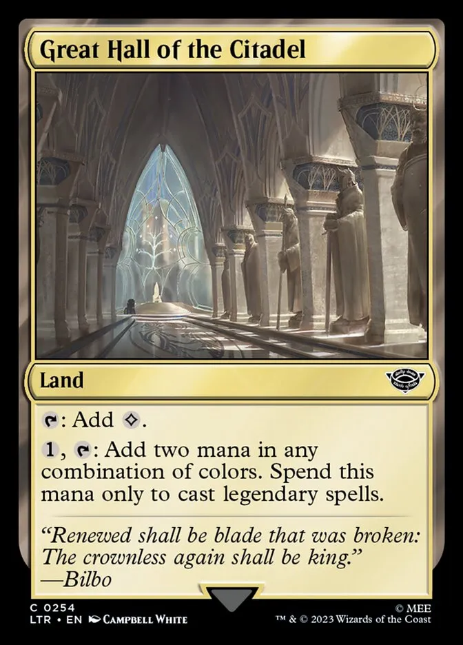 2023 The Lord of the Rings: Tales of Middle-earth Great Hall of the Citadel #254 common card image