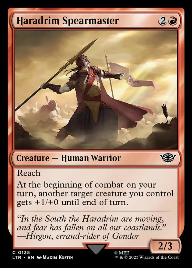 2023 The Lord of the Rings: Tales of Middle-earth Haradrim Spearmaster #135 common card image