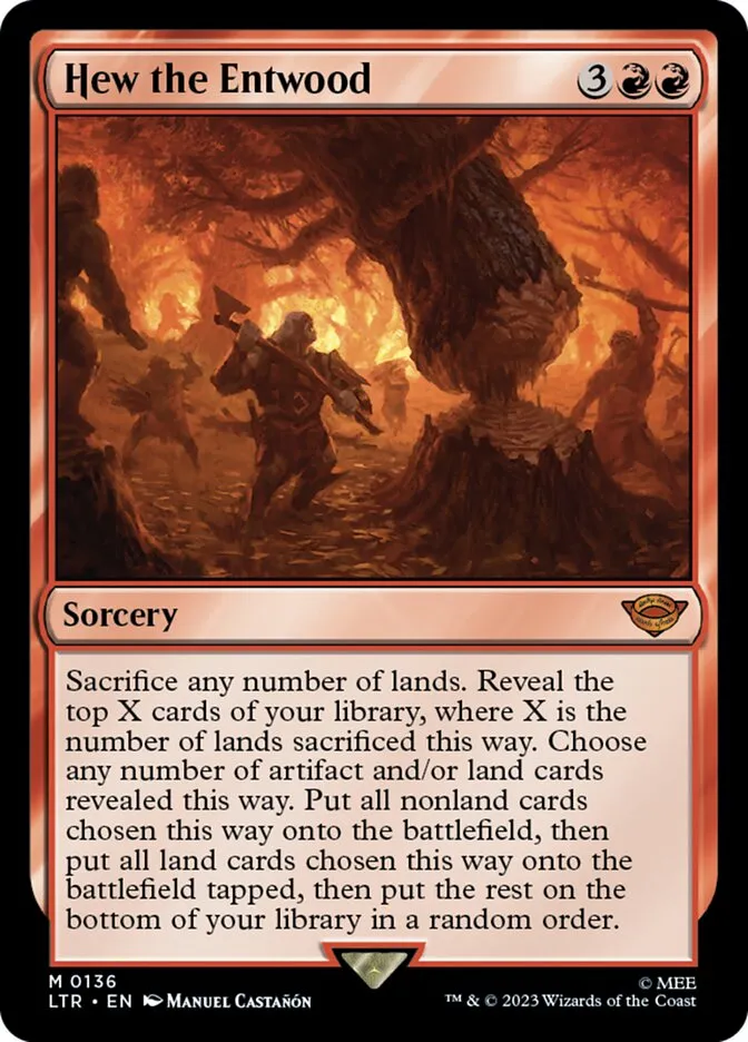 2023 The Lord of the Rings: Tales of Middle-earth Hew the Entwood #136 mythic card image