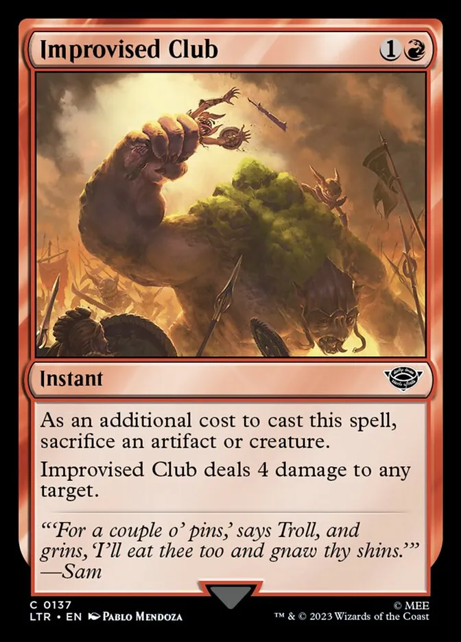 2023 The Lord of the Rings: Tales of Middle-earth Improvised Club #137 common card image