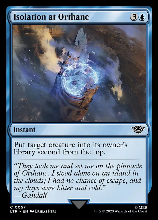 2023 The Lord of the Rings: Tales of Middle-earth Isolation at Orthanc #57 common card image