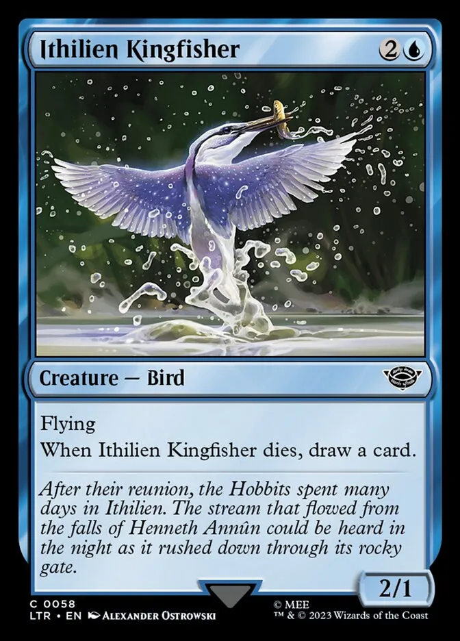 2023 The Lord of the Rings: Tales of Middle-earth Ithilien Kingfisher #58 common card image