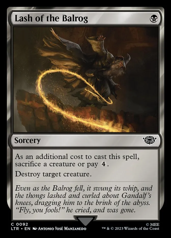 2023 The Lord of the Rings: Tales of Middle-earth Lash of the Balrog #92 common card image